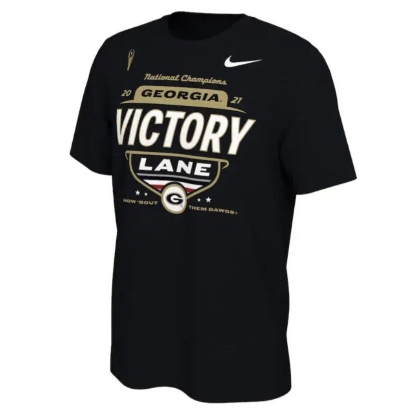 Nike Georgia Bulldogs 2021 National Champions Victory Lane Tee L Nwt
